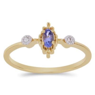 BUY TANZANITE GEMSTONE RING IN GOLD PLATED